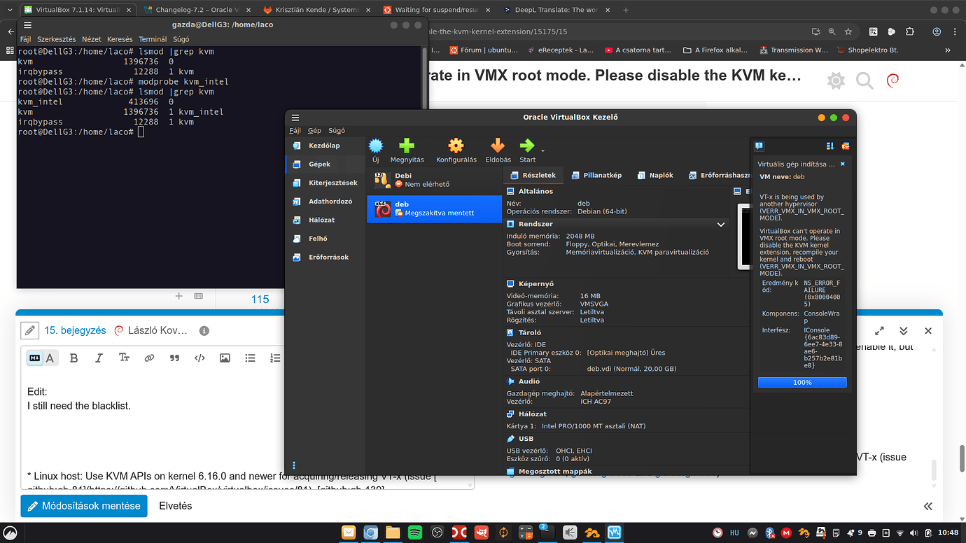 Vmx Root VirtualBox 7.1.14: VirtualBox can't operate in VMX root mode. Please ...