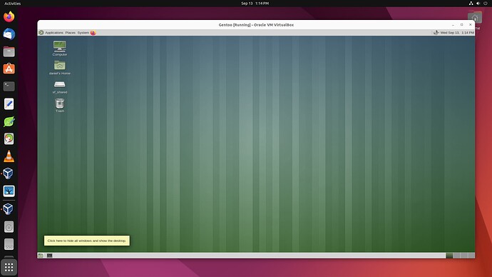 Ubuntu Host and Gentoo Guest VM
