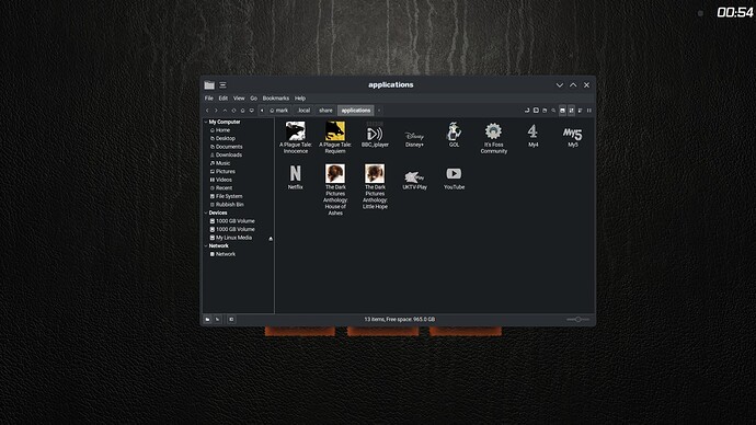 Applications folder In KDE