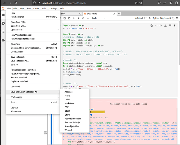 jupyterexport
