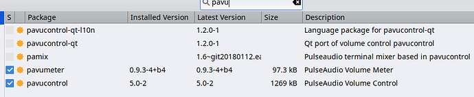 pavucontrol installed