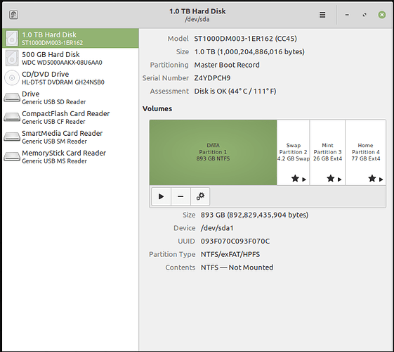 Data Drive & Linux Mint