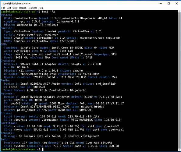 inxi -Fx output