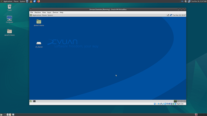 Debian12 Host Devuan5.0 Guest