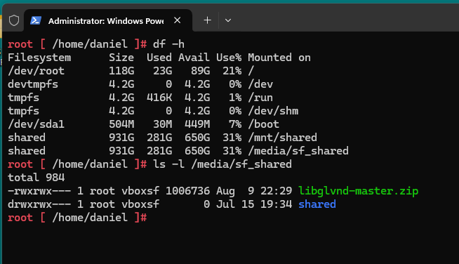 Vbox media sf_shared