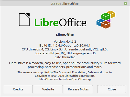 Libreoffice version